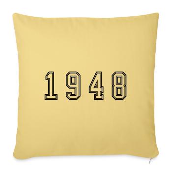 Numéro de l’année 1948 - Housse de coussin décorative 45 x 45 cm - jaune délavé - Devant