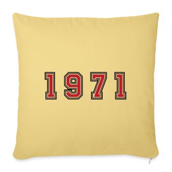 1971 Jahr Zahl - Sofakissenbezug 45 x 45 cm - Hellgelb - Vorne