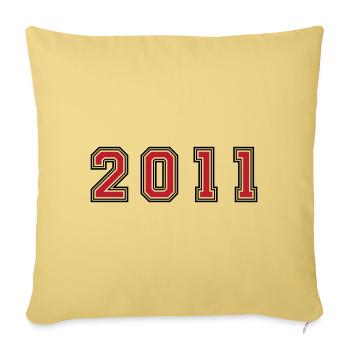 2011 year number - Sofa pillowcase 17,3'' x 17,3'' (45 x 45 cm) - washed yellow - Front