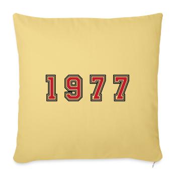 Numéro de l’année 1977 - Housse de coussin décorative 45 x 45 cm - jaune délavé - Devant