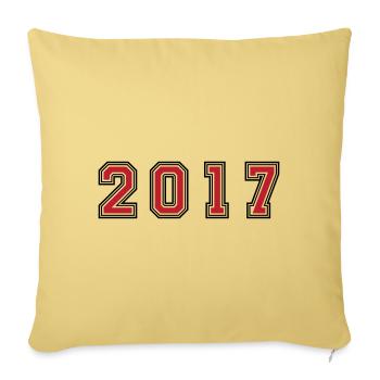 Numéro de l’année 2017 - Housse de coussin décorative 45 x 45 cm - jaune délavé - Devant