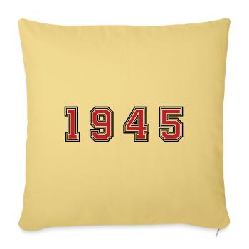 Numéro de l’année 1945 - Housse de coussin décorative 45 x 45 cm - jaune délavé - Devant