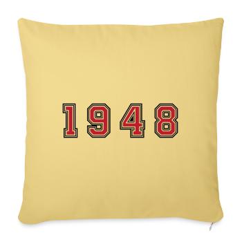 Numéro de l’année 1948 - Housse de coussin décorative 45 x 45 cm - jaune délavé - Devant