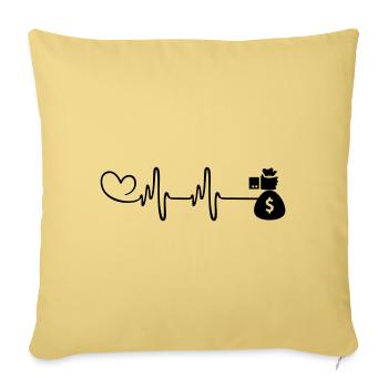 Money Love Pulse Heart - Sofa pillowcase 17,3'' x 17,3'' (45 x 45 cm) - washed yellow - Front