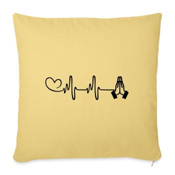 Pouls de prière Amour du cœur - Housse de coussin décorative 45 x 45 cm - jaune délavé - Devant