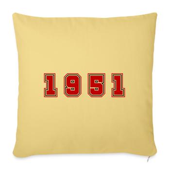 1951 Year Number - Sofa pillowcase 17,3'' x 17,3'' (45 x 45 cm) - washed yellow - Front