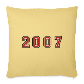 Numéro de l’année 2007 - Housse de coussin décorative 45 x 45 cm - jaune délavé - Devant