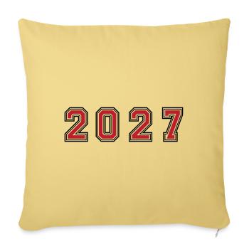 2027 year number - Sofa pillowcase 17,3'' x 17,3'' (45 x 45 cm) - washed yellow - Front