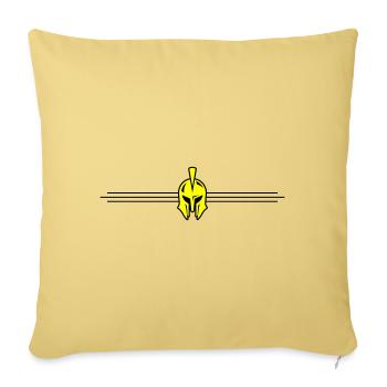 Logo du casque Spartan - Housse de coussin décorative 45 x 45 cm - jaune délavé - Devant