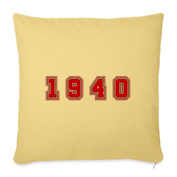 Numéro de l’année 1940 - Housse de coussin décorative 45 x 45 cm - jaune délavé - Devant