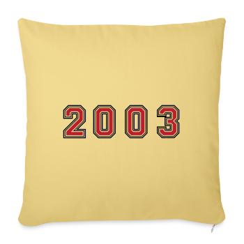 2003 Year Number - Sofa pillowcase 17,3'' x 17,3'' (45 x 45 cm) - washed yellow - Front