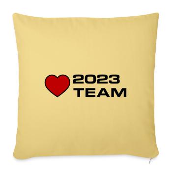 Équipe 2023 - Housse de coussin décorative 45 x 45 cm - jaune délavé - Devant
