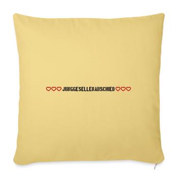 Cœur d’enterrement de vie de garçon - Housse de coussin décorative 45 x 45 cm - jaune délavé - Devant
