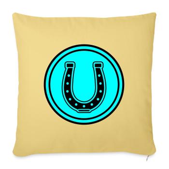Symbole en fer à cheval - Housse de coussin décorative 45 x 45 cm - jaune délavé - Devant