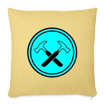 Symbole du marteau - Housse de coussin décorative 45 x 45 cm - jaune délavé - Devant