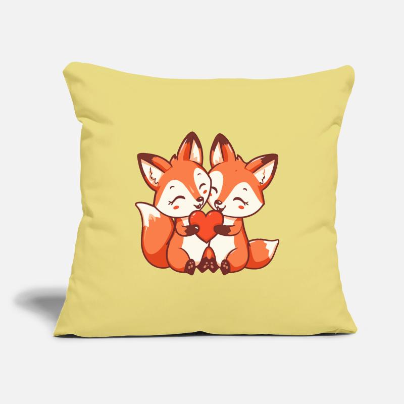 Fox Comic Couple Love Sofa pillowcase 17,3'' x 17,3'' (45 x 45 cm)