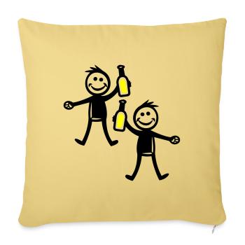 Boire une bouteille de bière - Housse de coussin décorative 45 x 45 cm - jaune délavé - Devant