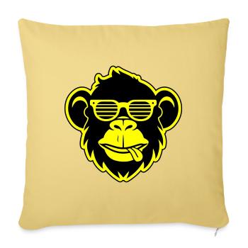 Monkey Head Sunglasses Party - Sofa pillowcase 17,3'' x 17,3'' (45 x 45 cm) - washed yellow - Front