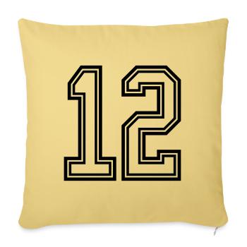 Symbole de 12 chiffres - Housse de coussin décorative 45 x 45 cm - jaune délavé - Devant
