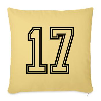17 Symbole numérique - Housse de coussin décorative 45 x 45 cm - jaune délavé - Devant