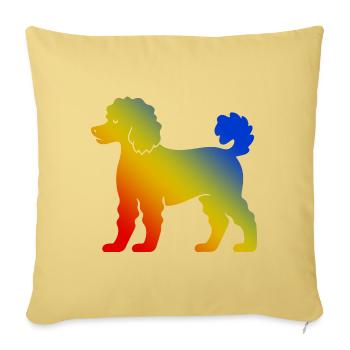 Caniche Chien Coloré - Housse de coussin décorative 45 x 45 cm - jaune délavé - Devant