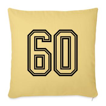 60 number symbol - Sofa pillowcase 17,3'' x 17,3'' (45 x 45 cm) - washed yellow - Front