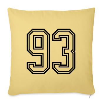 93 Number Symbol - Sofa pillowcase 17,3'' x 17,3'' (45 x 45 cm) - washed yellow - Front