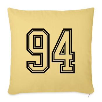 94 Number Symbol - Sofa pillowcase 17,3'' x 17,3'' (45 x 45 cm) - washed yellow - Front