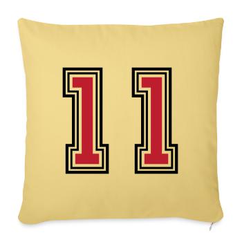 11 Symbole numérique - Housse de coussin décorative 45 x 45 cm - jaune délavé - Devant