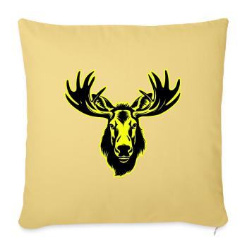 Moose Head Portrait Icon - Sofa pillowcase 17,3'' x 17,3'' (45 x 45 cm) - washed yellow - Front
