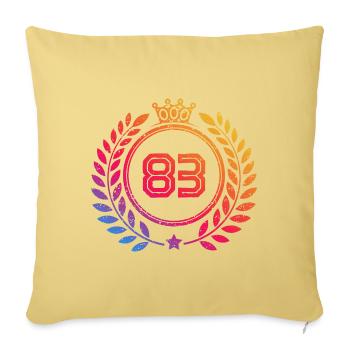 83 Number wreath - Sofa pillowcase 17,3'' x 17,3'' (45 x 45 cm) - washed yellow - Front
