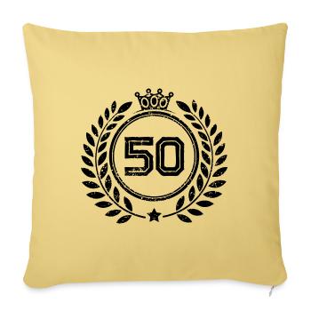 50 Couronne de numéros - Housse de coussin décorative 45 x 45 cm - jaune délavé - Devant