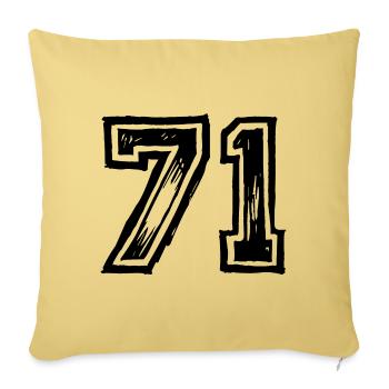 71 Nombre de maillot - Housse de coussin décorative 45 x 45 cm - jaune délavé - Devant
