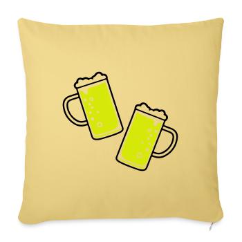 Verre à bière bière chope à bière - Housse de coussin décorative 45 x 45 cm - jaune délavé - Devant