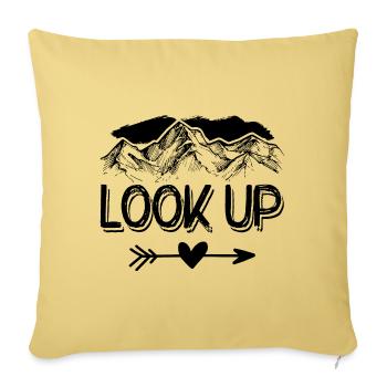 mountains berge - Housse de coussin décorative 45 x 45 cm - jaune délavé - Devant