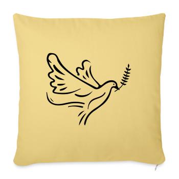 Symbole de la colombe - Housse de coussin décorative 45 x 45 cm - jaune délavé - Devant