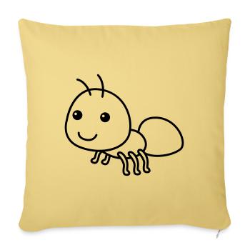 Ant Comic Animal - Sofa pillowcase 17,3'' x 17,3'' (45 x 45 cm) - washed yellow - Front
