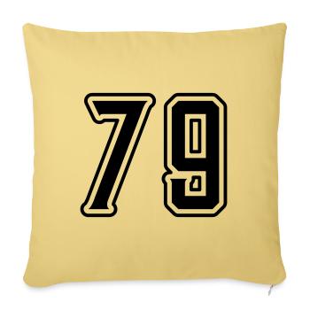 79 Zahl Symbol - Sofakissenbezug 45 x 45 cm - Hellgelb - Vorne