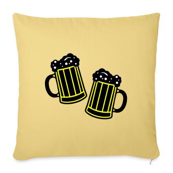 Beer Symbol Booze - Sofa pillowcase 17,3'' x 17,3'' (45 x 45 cm) - washed yellow - Front
