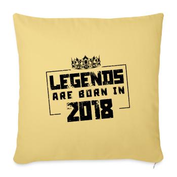 2018 legends born in - Sofa pillowcase 17,3'' x 17,3'' (45 x 45 cm) - washed yellow - Front
