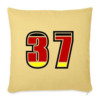 37 Numéro Allemagne Jersey - Housse de coussin décorative 45 x 45 cm - jaune délavé - Devant