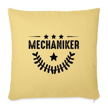 Profession de mécanicien - Housse de coussin décorative 45 x 45 cm - jaune délavé - Devant