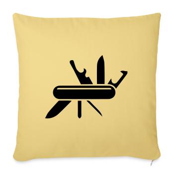 Pocket knife - Sofa pillowcase 17,3'' x 17,3'' (45 x 45 cm) - washed yellow - Front