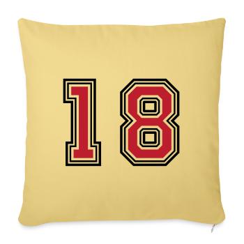 18 number symbol - Sofa pillowcase 17,3'' x 17,3'' (45 x 45 cm) - washed yellow - Front