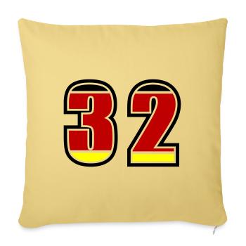 32 Numéro Allemagne Jersey - Housse de coussin décorative 45 x 45 cm - jaune délavé - Devant
