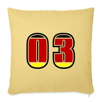 3 Number Germany Jersey - Sofa pillowcase 17,3'' x 17,3'' (45 x 45 cm) - washed yellow - Front