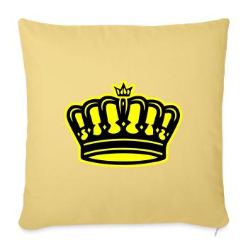 Symbole de la couronne Roi - Housse de coussin décorative 45 x 45 cm - jaune délavé - Devant