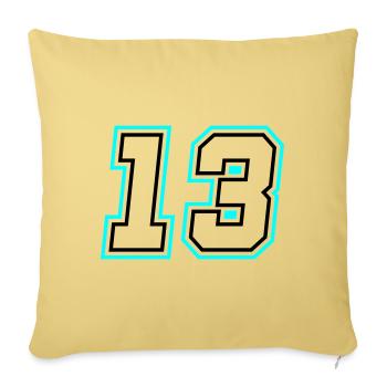 13 symbole de nombre - Housse de coussin décorative 45 x 45 cm - jaune délavé - Devant
