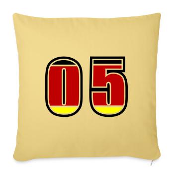 Maillot Allemagne numéro 5 - Housse de coussin décorative 45 x 45 cm - jaune délavé - Devant