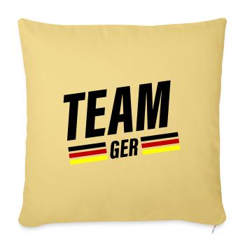 Équipe d’Allemagne - Housse de coussin décorative 45 x 45 cm - jaune délavé - Devant